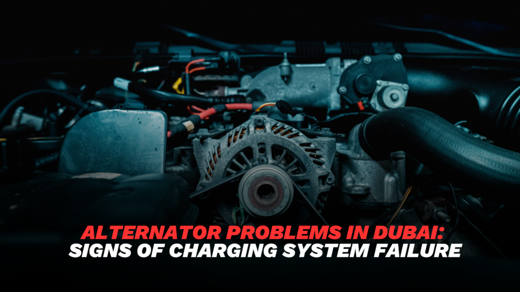 alternator problems Dubai mechanic inspecting car charging system