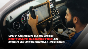 software diagnostics Dubai technician performing advanced vehicle scan