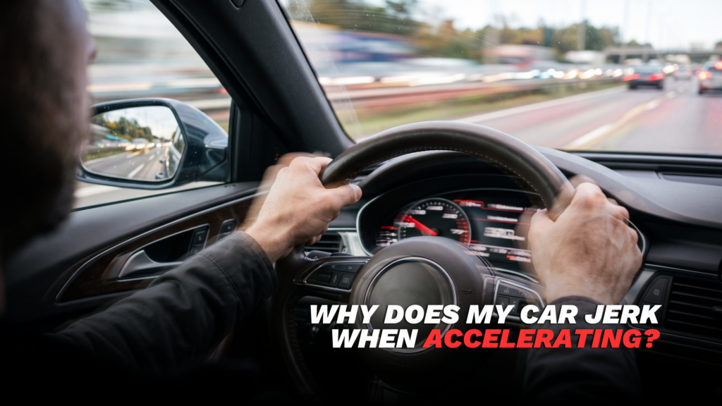Car jerks when accelerating being diagnosed at a Dubai auto workshop